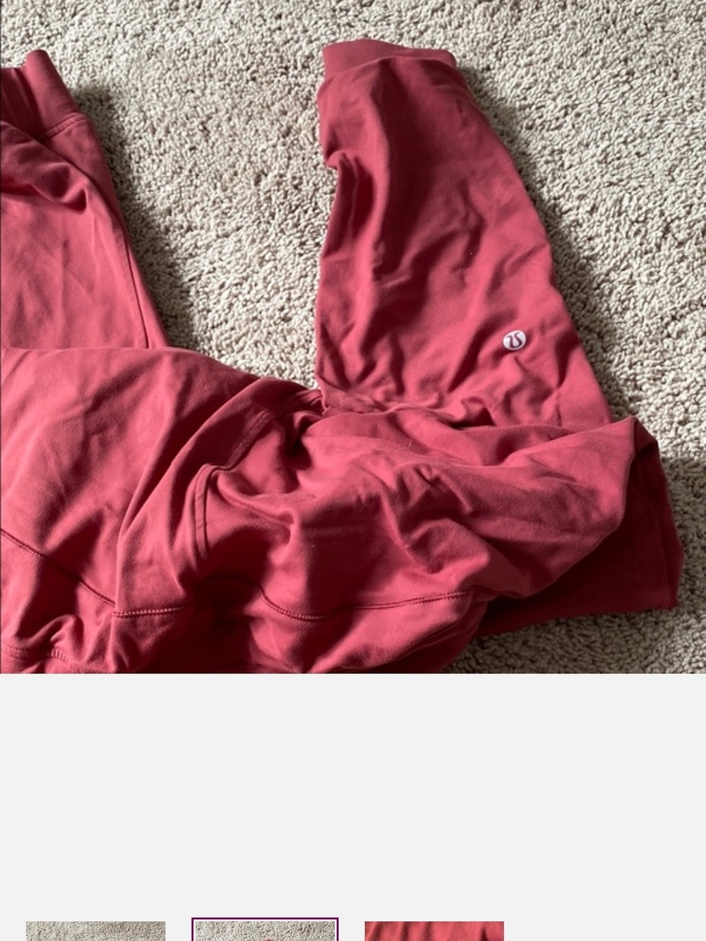 New lululemon athletica Red Track Joggers Size 6 Medium Like New - Picture 2 of 3